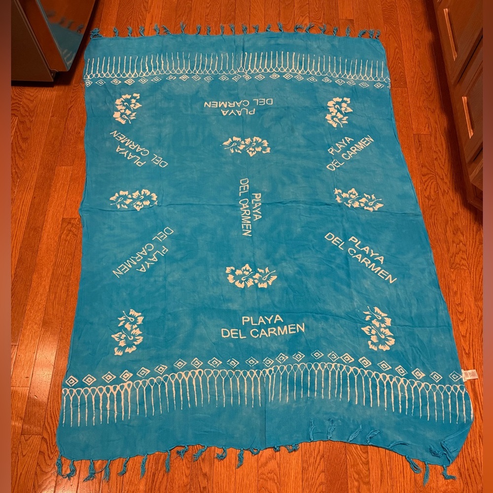 Turquoise Playa Del Carmen Pareo 100% Rayon